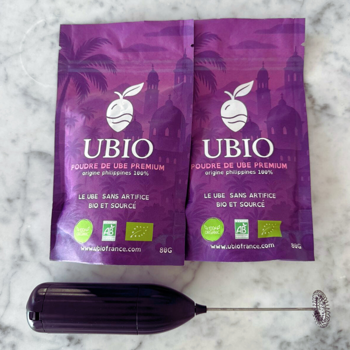 PACK DÉCOUVERTE - UBE PREMIUM BIO 2X 80g + MOUSSEUR NOMADE