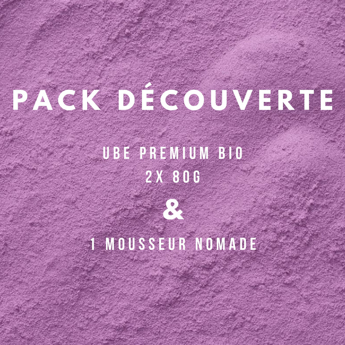 PACK DÉCOUVERTE UBIO - UBE PREMIUM BIO 2X 80g + MOUSSEUR NOMADE